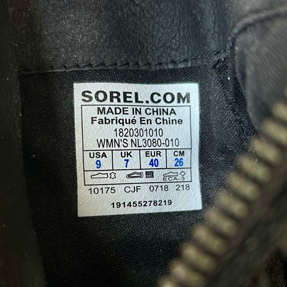 Sorel Waterproof Black Leather Suede Buckled Lolla Ankle Boots Size 9 - Picture 13 of 13